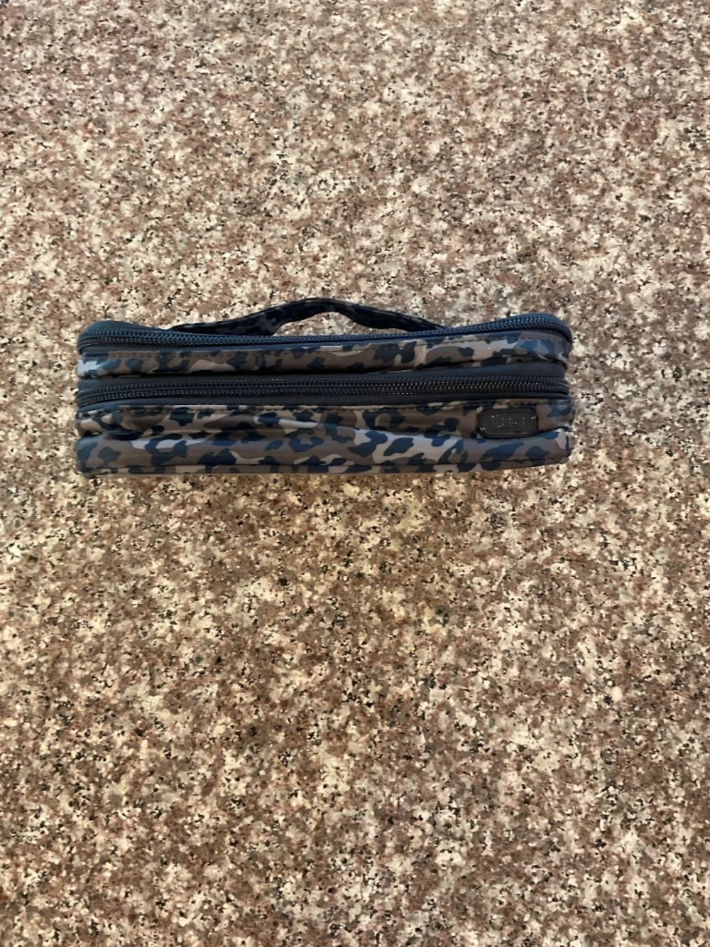 Lug Double Decker Makeup Organizer Leopard Navy
